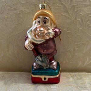 Vintage Disney blown glass “Sneezy” Dwarf ornament. Good condition. No box.